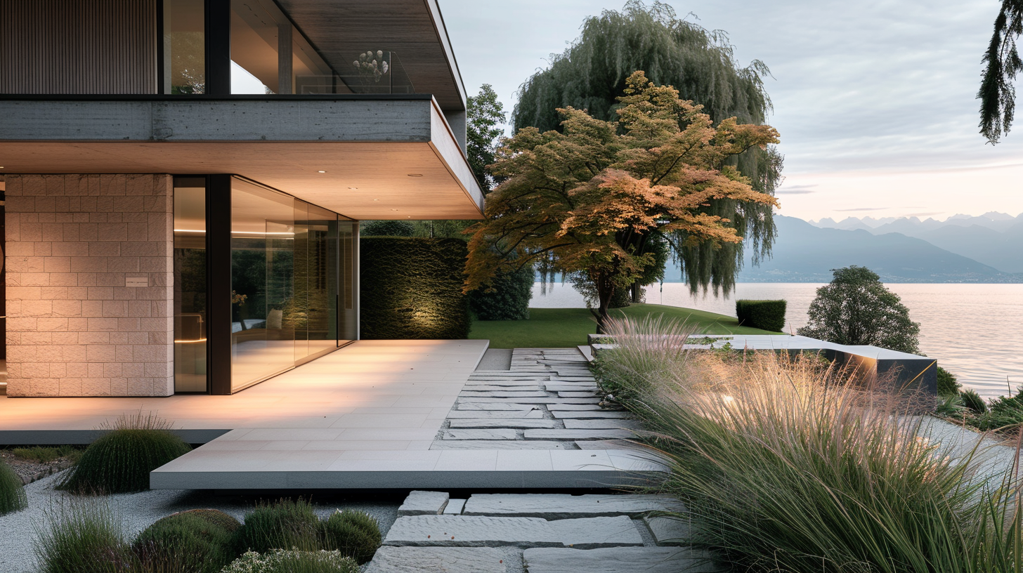 Luxury lakeside villa exterior — bespoke private residence, Wollerau, Canton Schwyz
